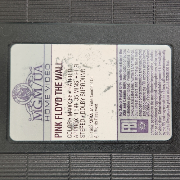 Pink Floyd The Wall, 1982, RARE VHS, Out of Print - Picture 5 of 17
